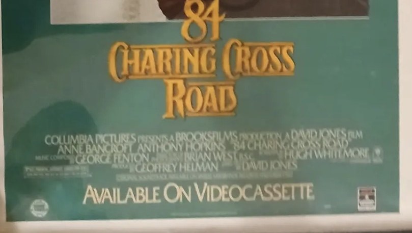 Actual 84 Charing Cross Road — Columbia videocassette promotional poster detail image 4