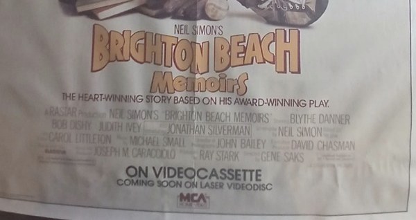 Actual Brighton Beach Memoirs — home-video promotional poster detail image 4