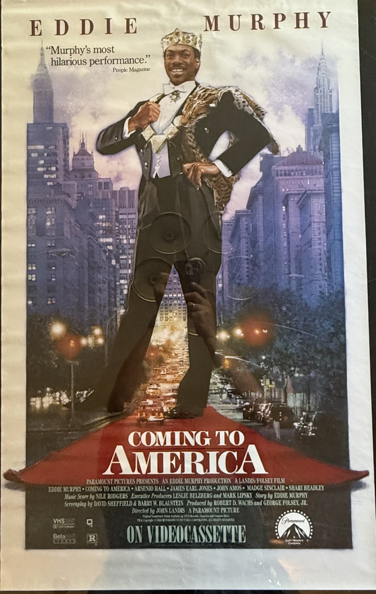Actual Coming to America — Paramount video-store promotional poster, front view