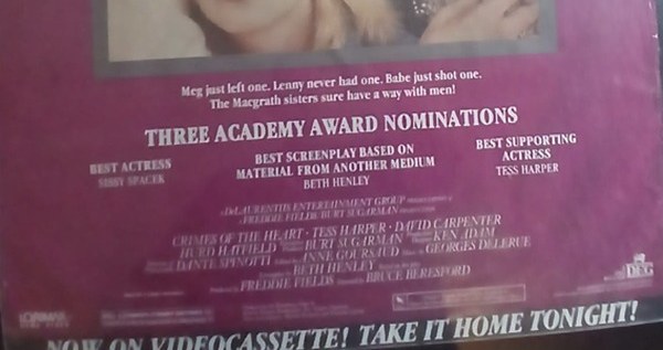 Actual Crimes of the Heart — home-video promotional poster detail image 4