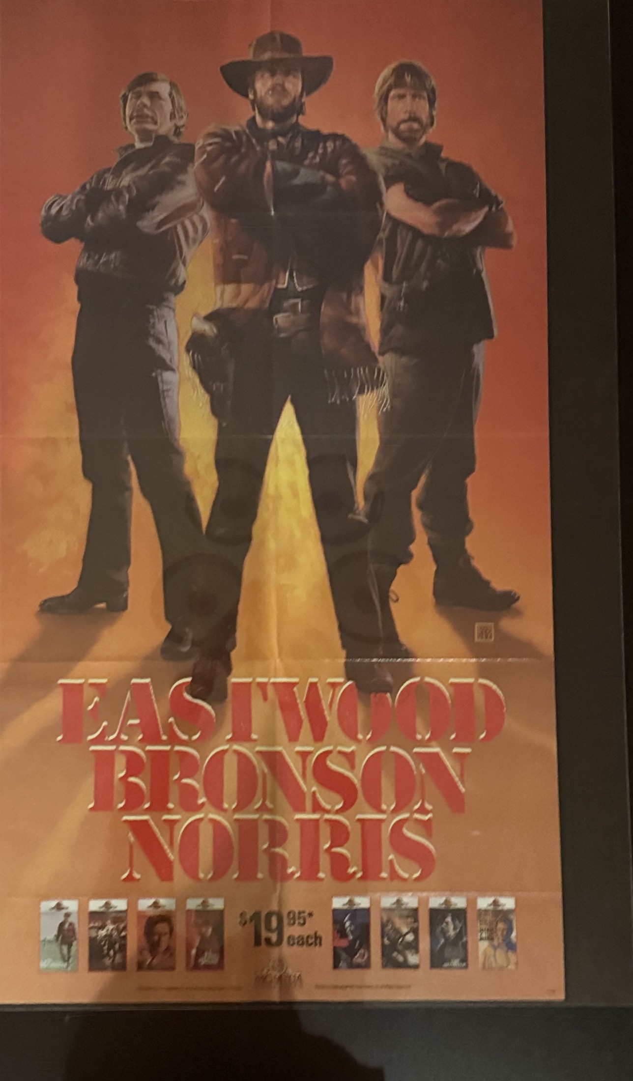 Actual Eastwood Bronson Norris — MGM/UA video-store action poster front photograph