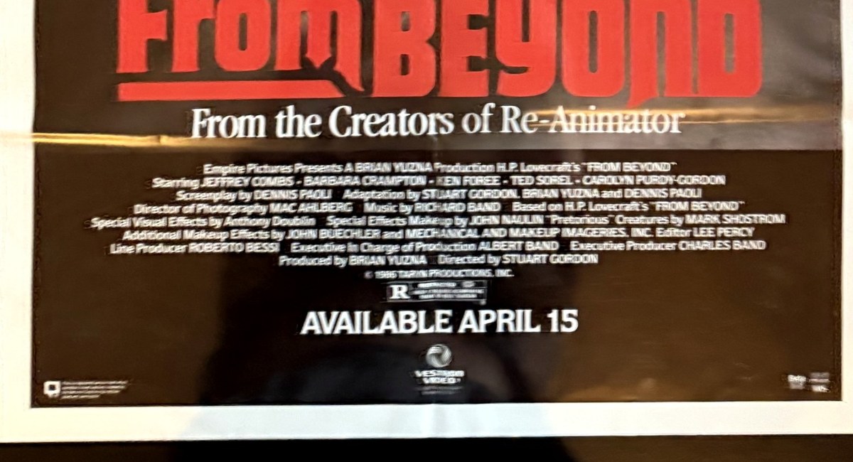 Actual From Beyond — Vestron video-release promotional poster detail image 4