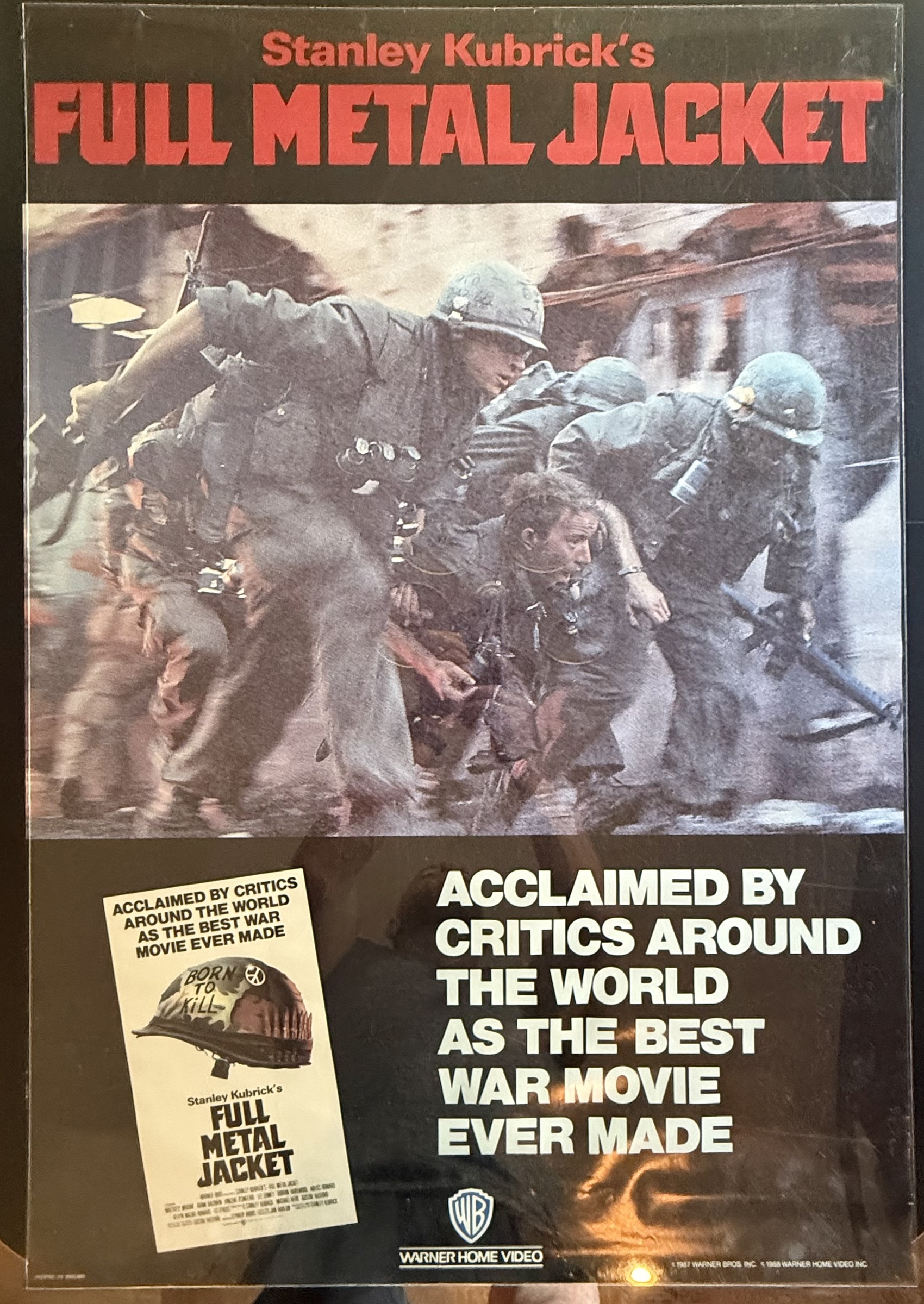 Actual Full Metal Jacket — Warner Home Video promotional poster, front view