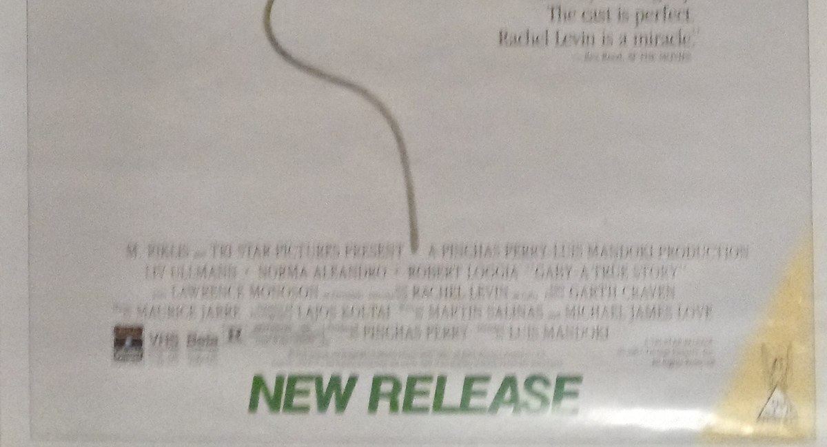 Actual Gaby: A True Story — Tri-Star new-release videocassette poster detail image 4
