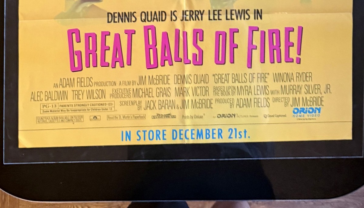 Actual Great Balls of Fire! — Orion Home Video promotional poster detail image 4
