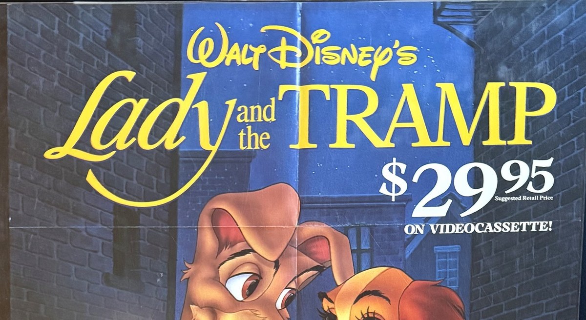 Actual Lady and the Tramp — Walt Disney Home Video promotional poster detail image 2
