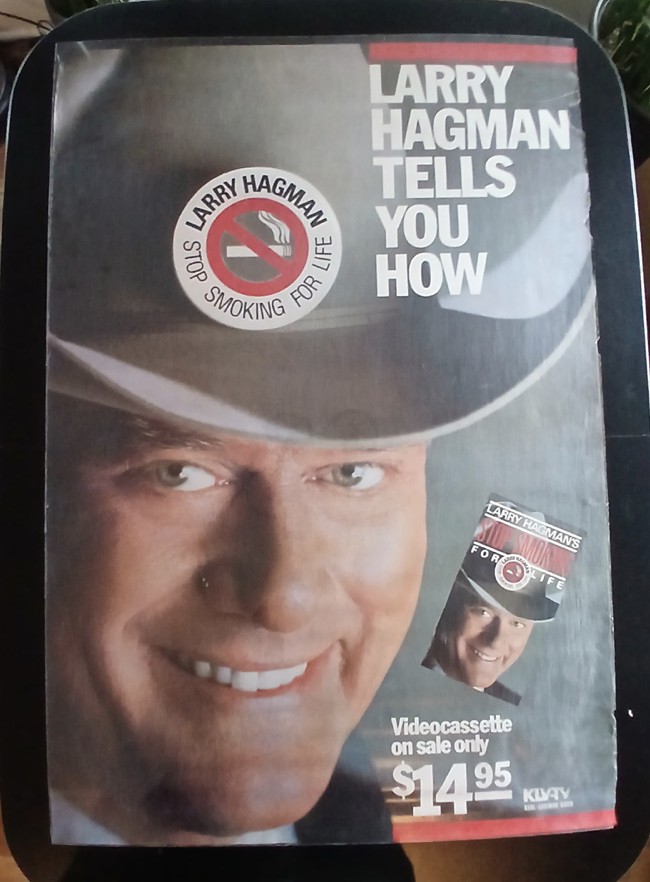 Actual Larry Hagman Tells You How — Stop Smoking for Life promotional poster front photograph