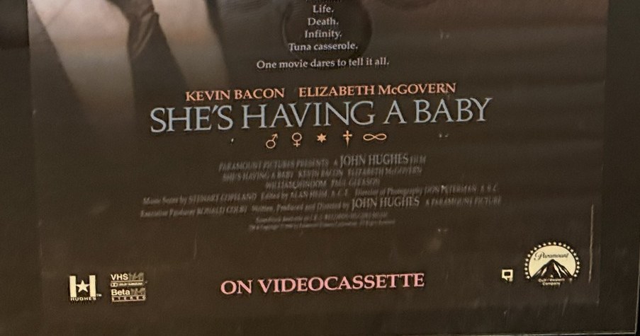 Actual She’s Having a Baby — Paramount videocassette promotional poster detail image 4