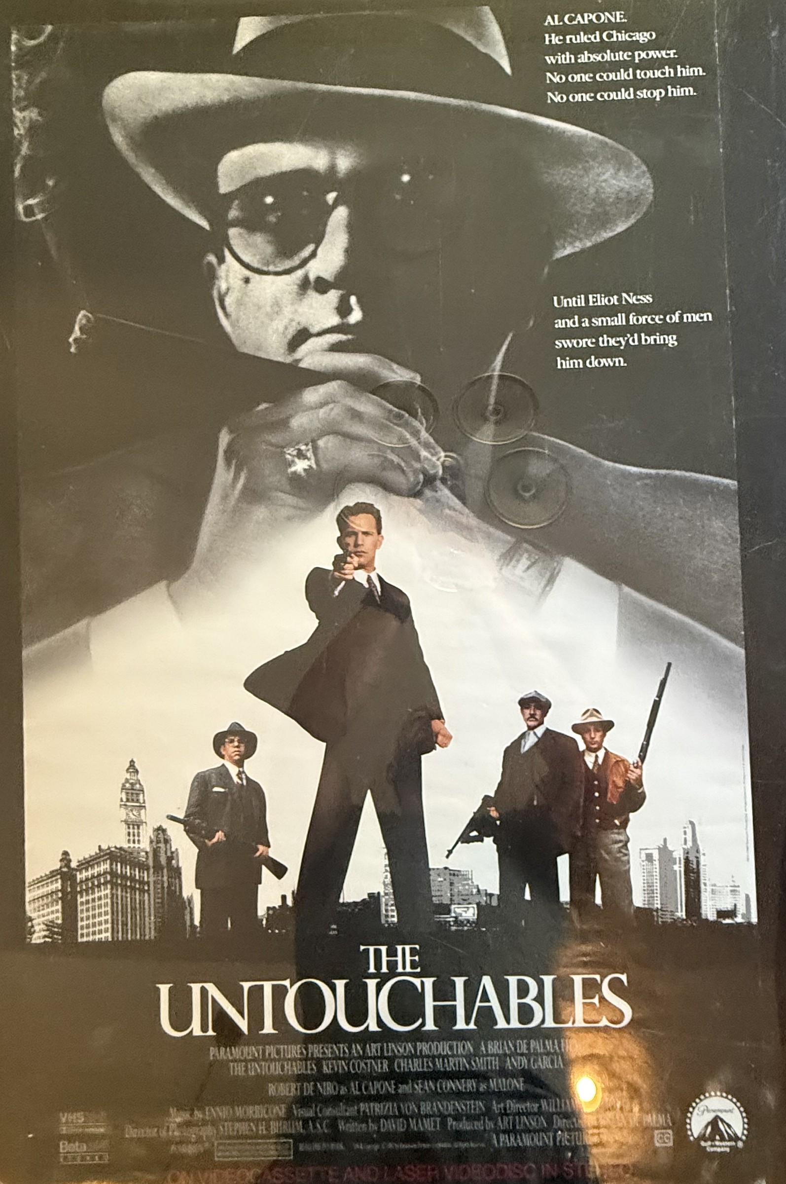 Actual The Untouchables — Paramount video-store promotional poster, front view
