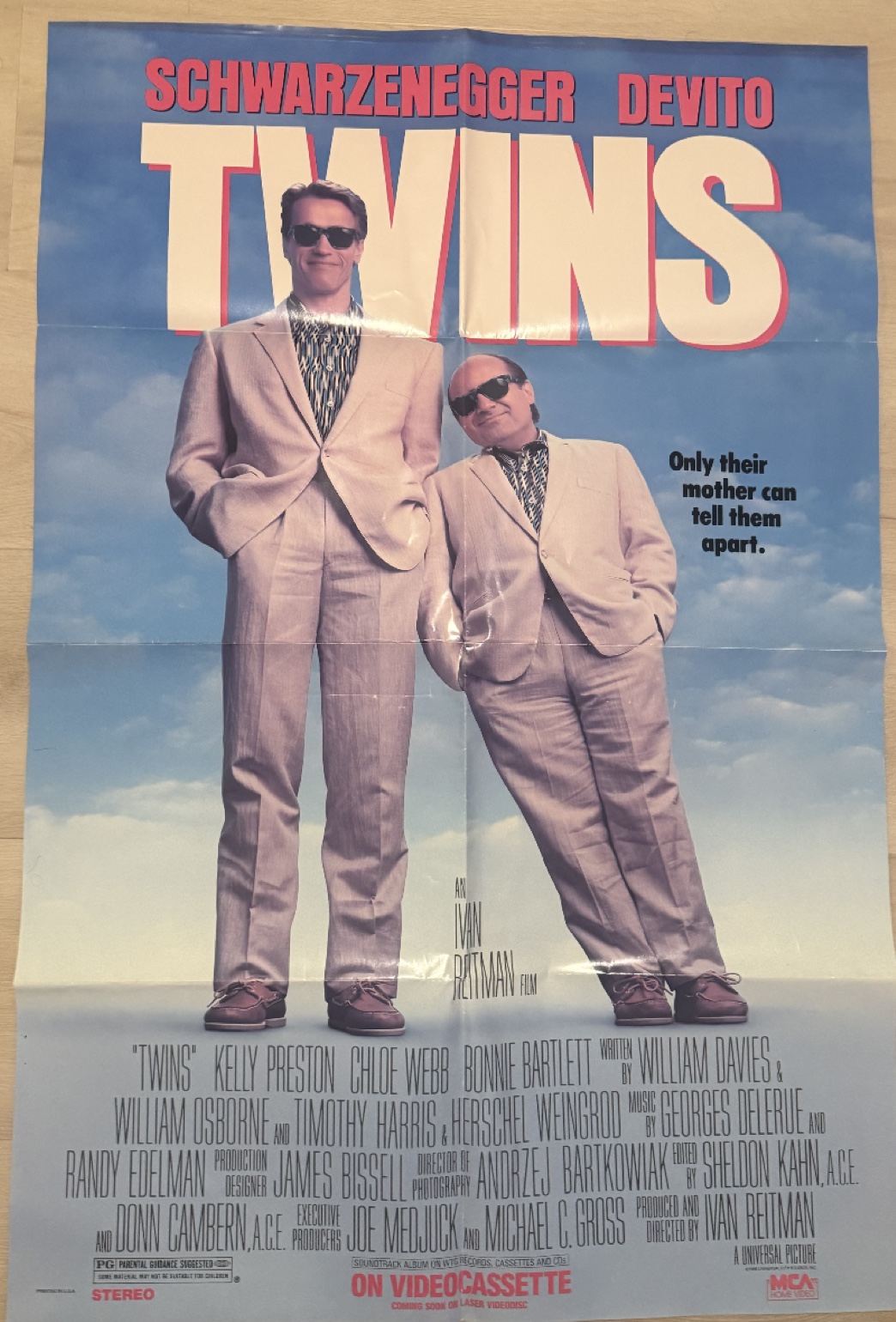 Actual 1988 Twins — MCA Home Video promotional poster poster, front view