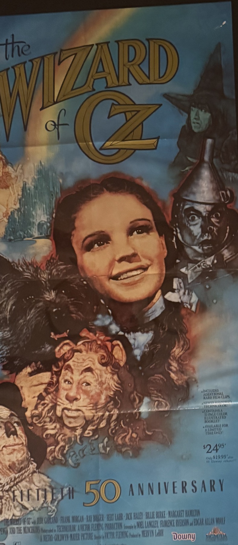 Actual The Wizard of Oz 50th Anniversary - home-video promotional poster front photograph