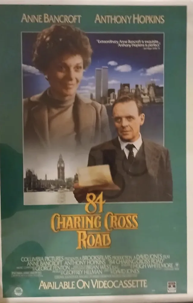 Actual 84 Charing Cross Road — Columbia videocassette promotional poster front photograph