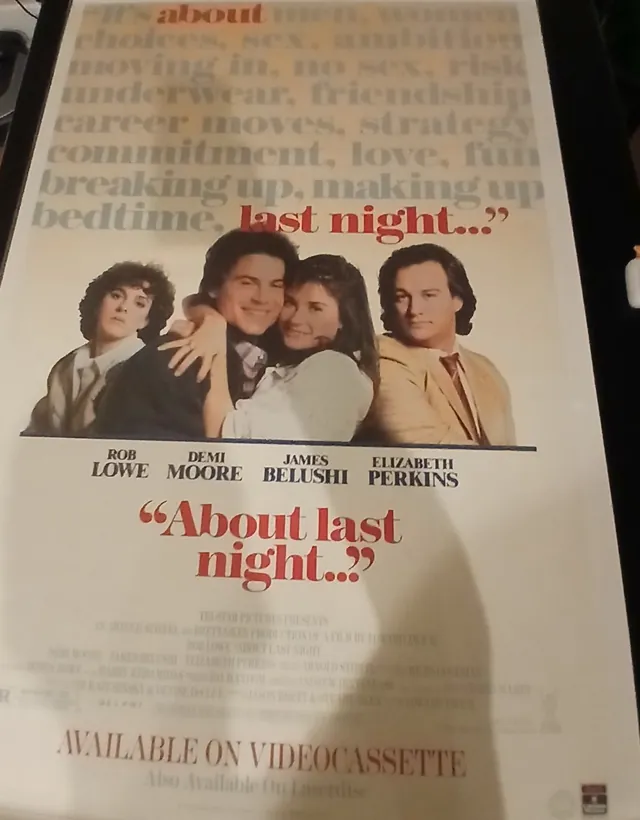 Actual About Last Night... — home-video promotional poster front photograph