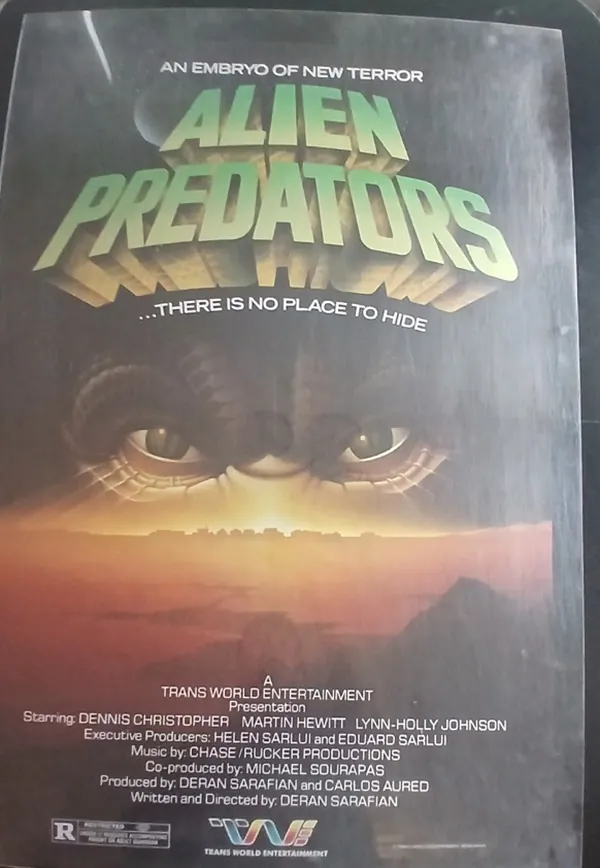 Actual Alien Predators — home-video promotional poster front photograph