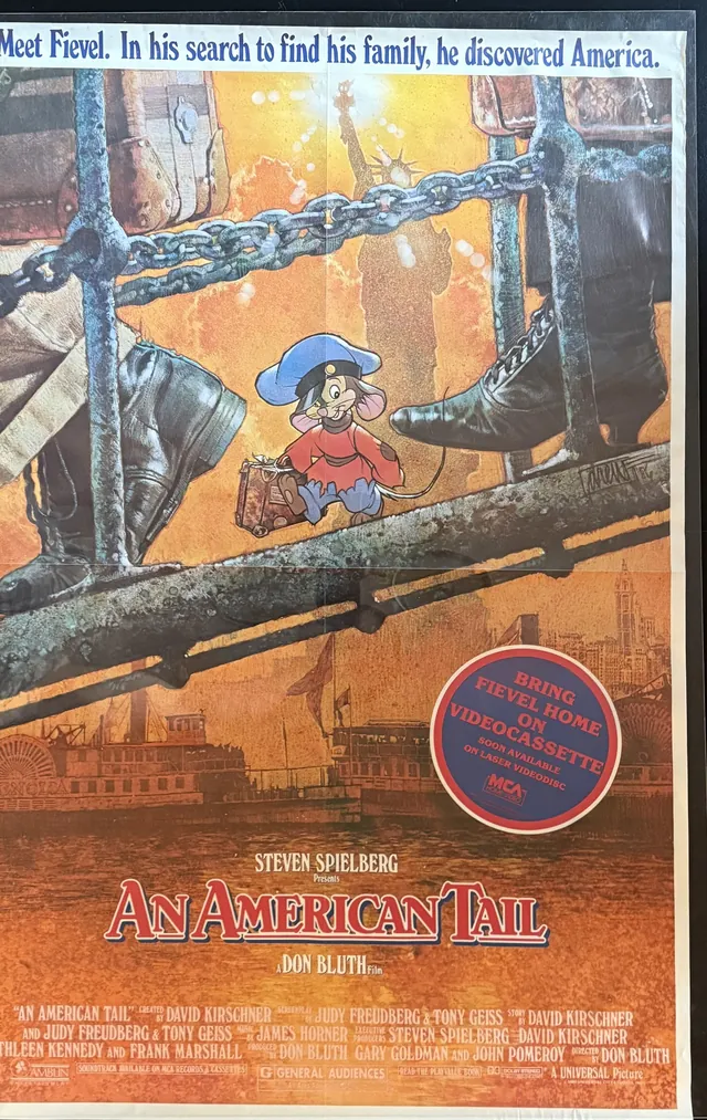 Actual An American Tail — MCA Home Video “Bring Fievel Home” poster front photograph