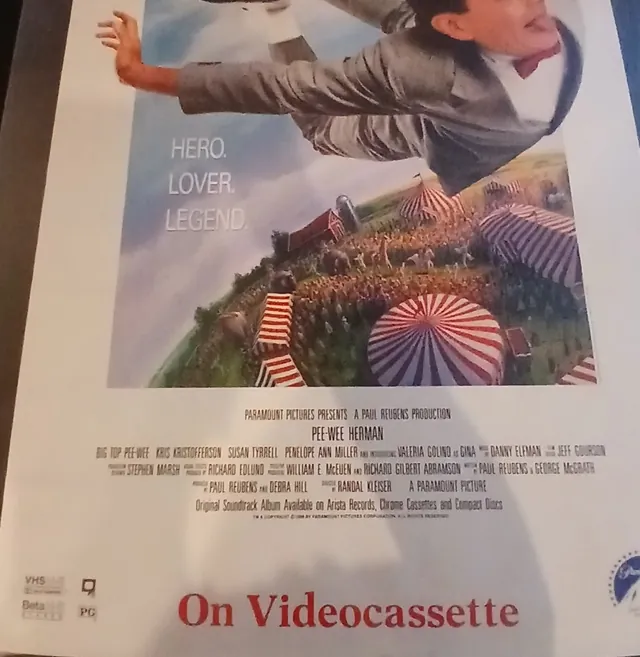 Actual Big Top Pee-wee — home-video promotional poster front photograph