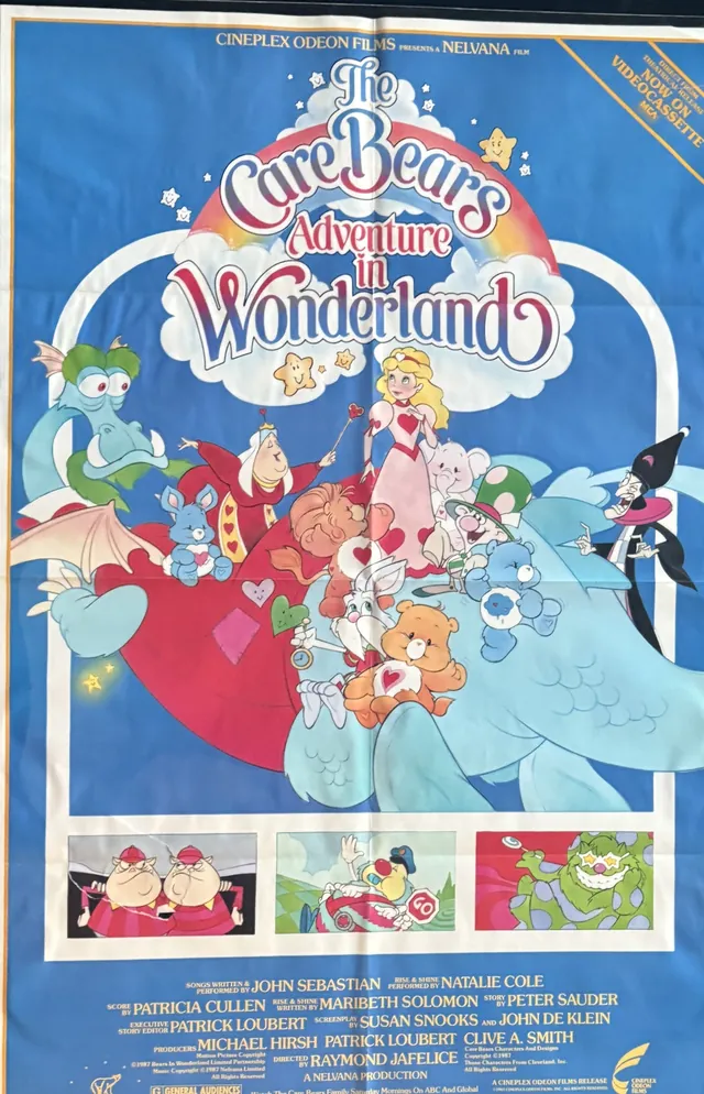 Actual The Care Bears Adventure in Wonderland - Cineplex Odeon theatrical poster front photograph