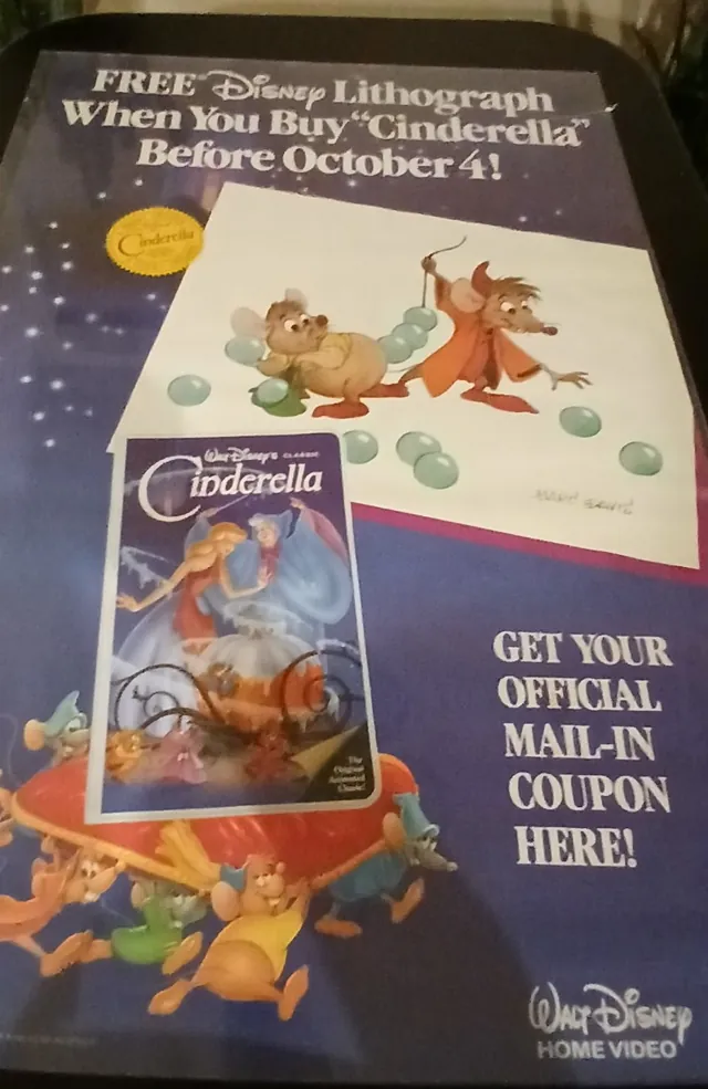 Actual Cinderella — free lithograph mail-in promotional sheet front photograph