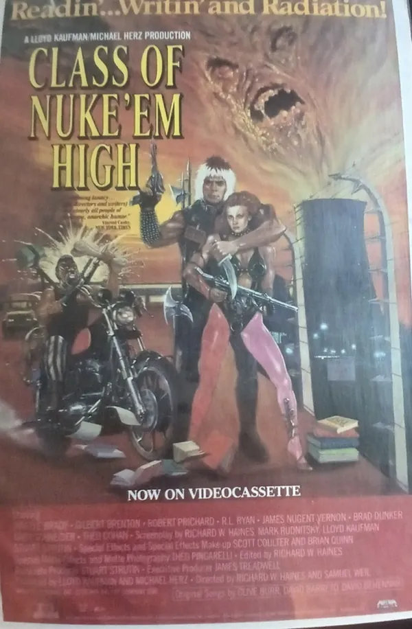 Actual Class of Nuke 'Em High — home-video promotional poster front photograph