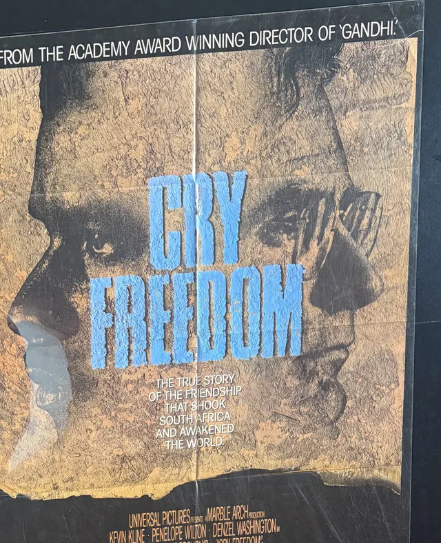 Actual Cry Freedom - MCA Home Video promotional poster front photograph