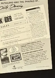 Actual Dirty Dancing — “Retailers Sing the Praises” video sales sheet front photograph