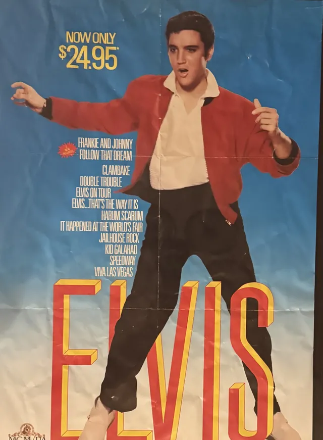 Actual Elvis - MGM/UA Home Video sale poster front photograph