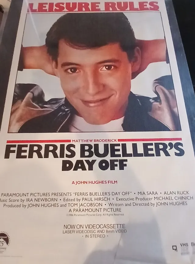 Actual Ferris Bueller's Day Off — home-video promotional poster front photograph