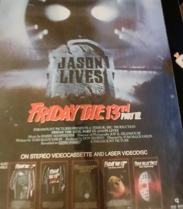 Actual Friday the 13th Part VI: Jason Lives — home-video promotional poster front photograph