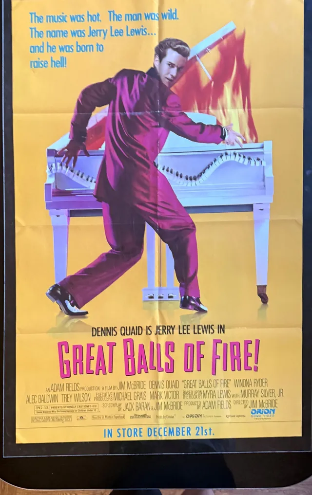 Actual Great Balls of Fire! — Orion Home Video promotional poster front photograph