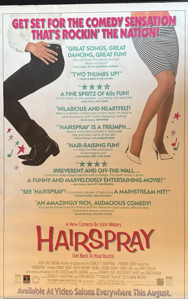 Actual Hairspray — New Line Cinema video-release poster front photograph