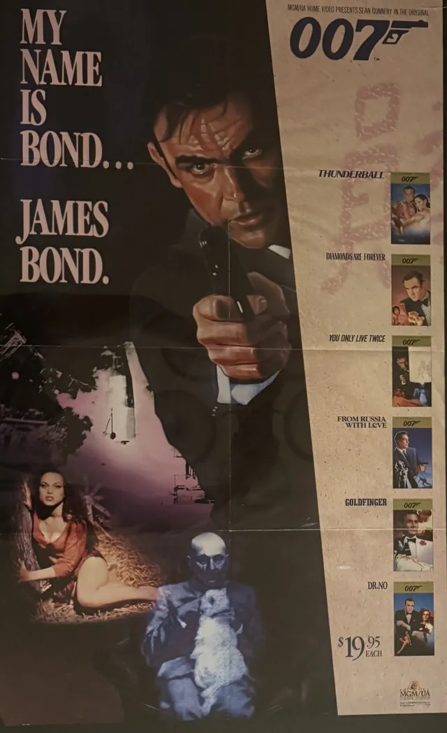 Actual James Bond 007 - MGM/UA Home Video promotional sheet front photograph