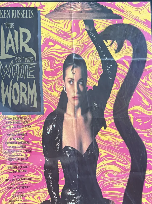 Actual The Lair of the White Worm - Vestron video promotional poster front photograph