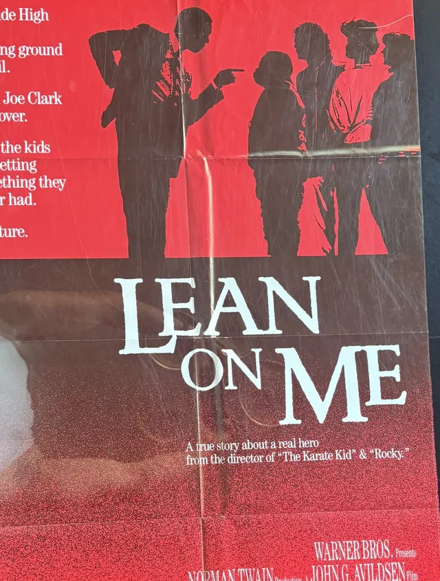 Actual Lean on Me - Warner Home Video promotional poster front photograph