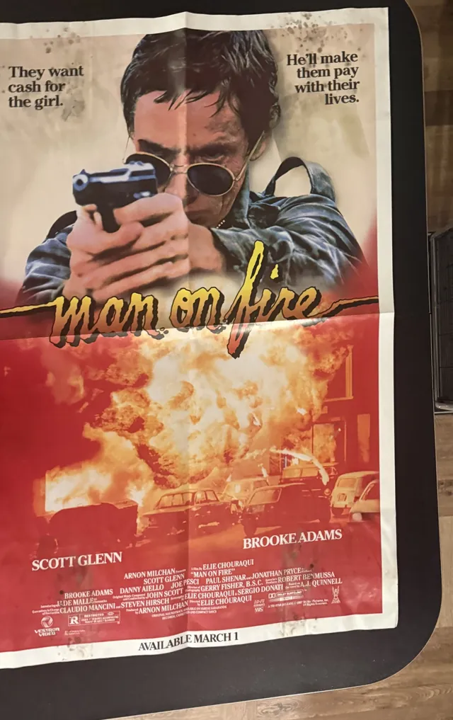 Actual Man on Fire - Vestron Video promotional poster front photograph