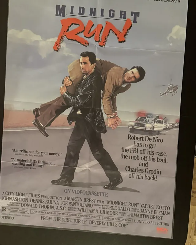 Actual Midnight Run - MCA Home Video promotional poster front photograph