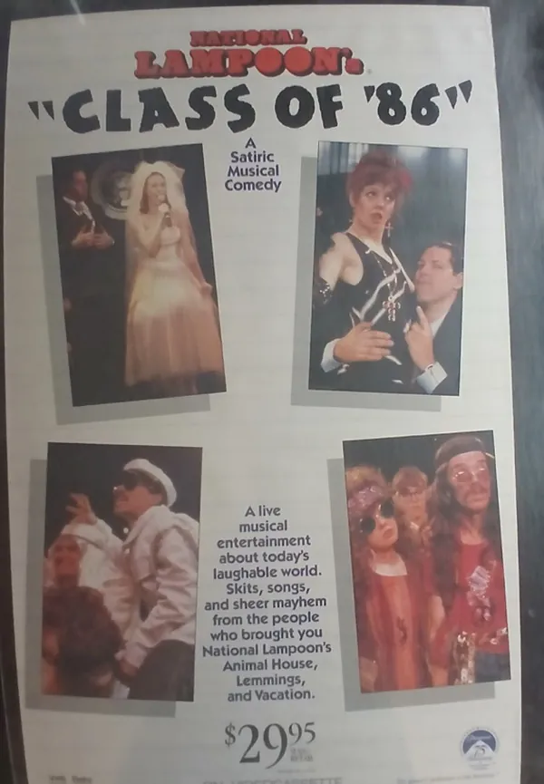 Actual National Lampoon's Class of '86 — home-video promotional poster front photograph