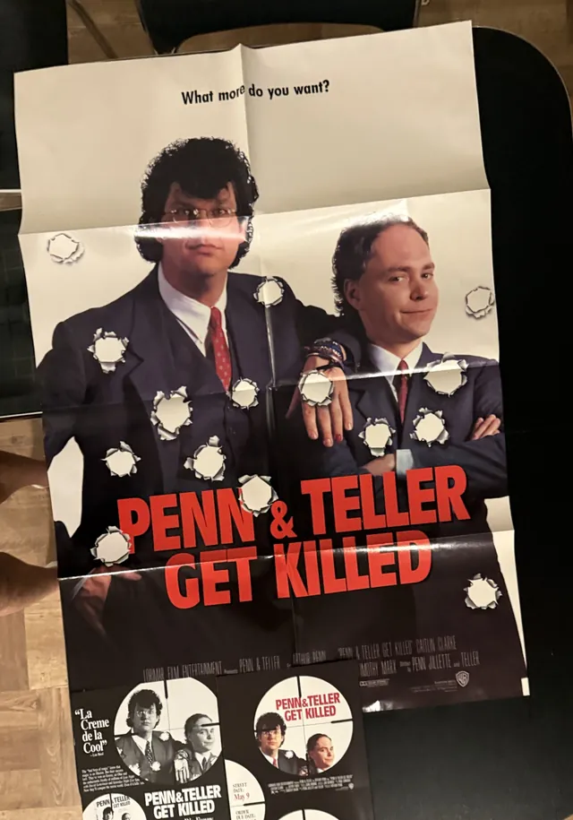 Actual Penn & Teller Get Killed - video promotional poster front photograph