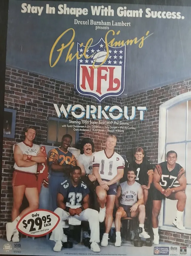 Actual Phil Simms NFL Workout — home-video promotional poster front photograph