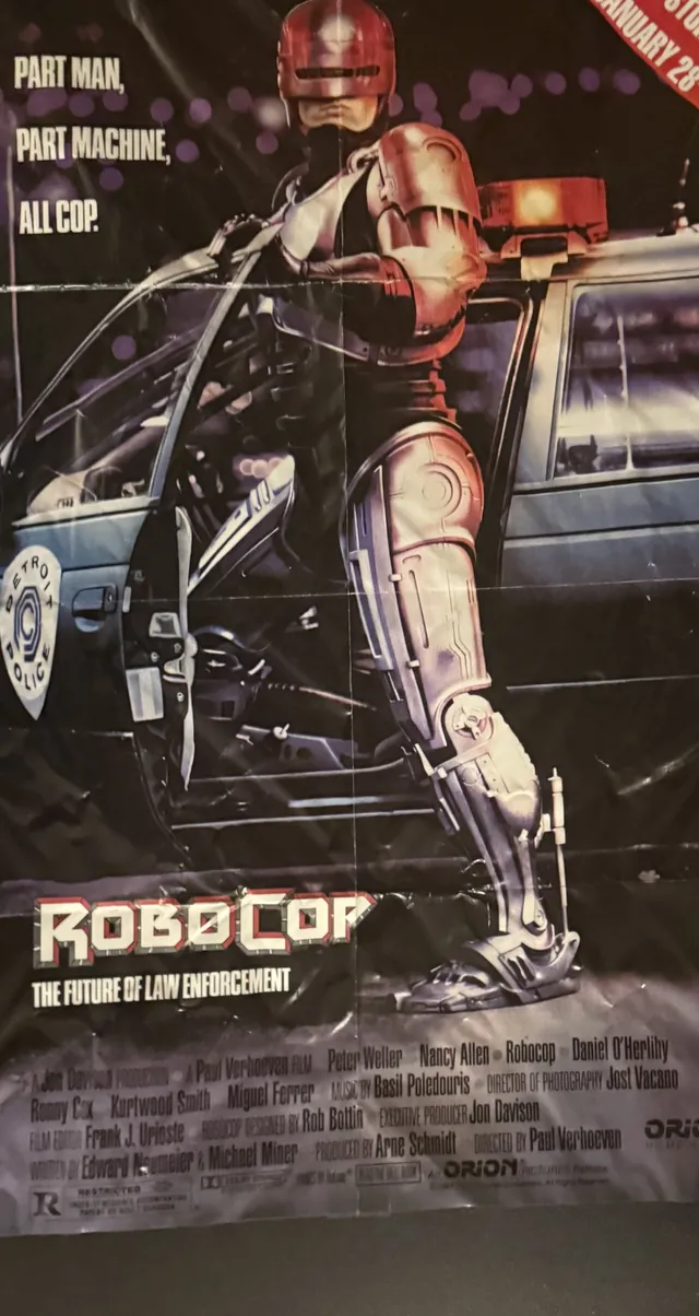 Actual RoboCop - Orion Home Video promotional poster front photograph