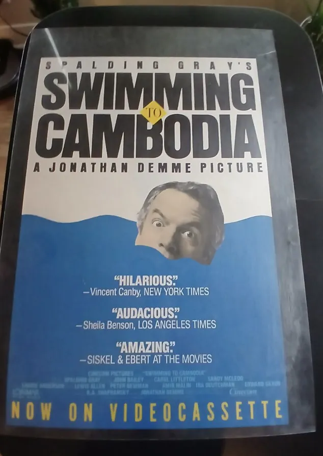 Actual Swimming to Cambodia — home-video promotional poster front photograph