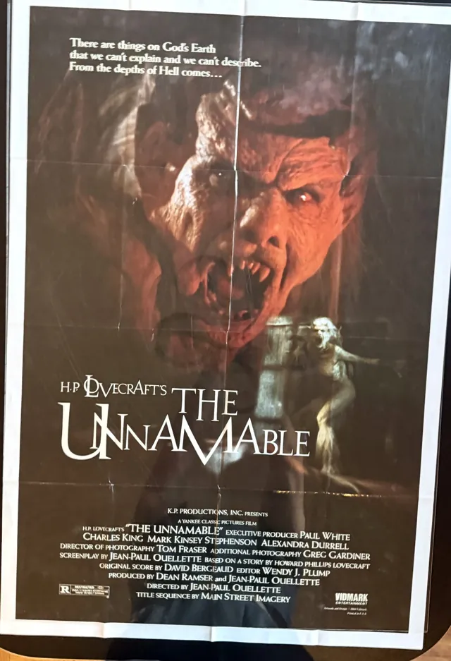 Actual The Unnamable — Vidmark Entertainment video poster front photograph