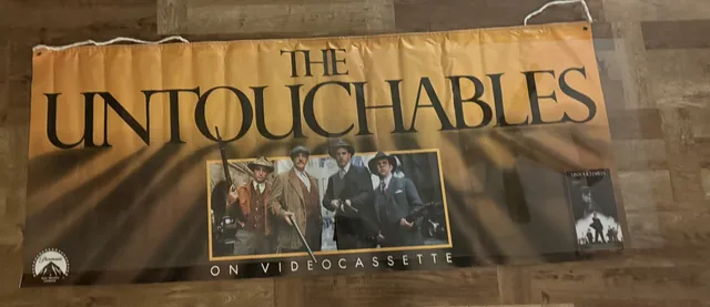 Actual The Untouchables - Paramount videocassette hanging banner front photograph