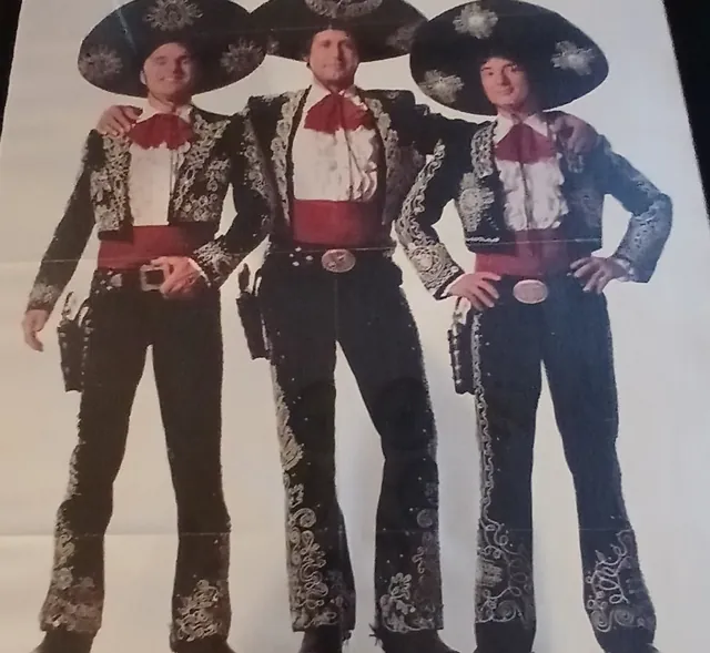 Actual Three Amigos — home-video promotional poster front photograph