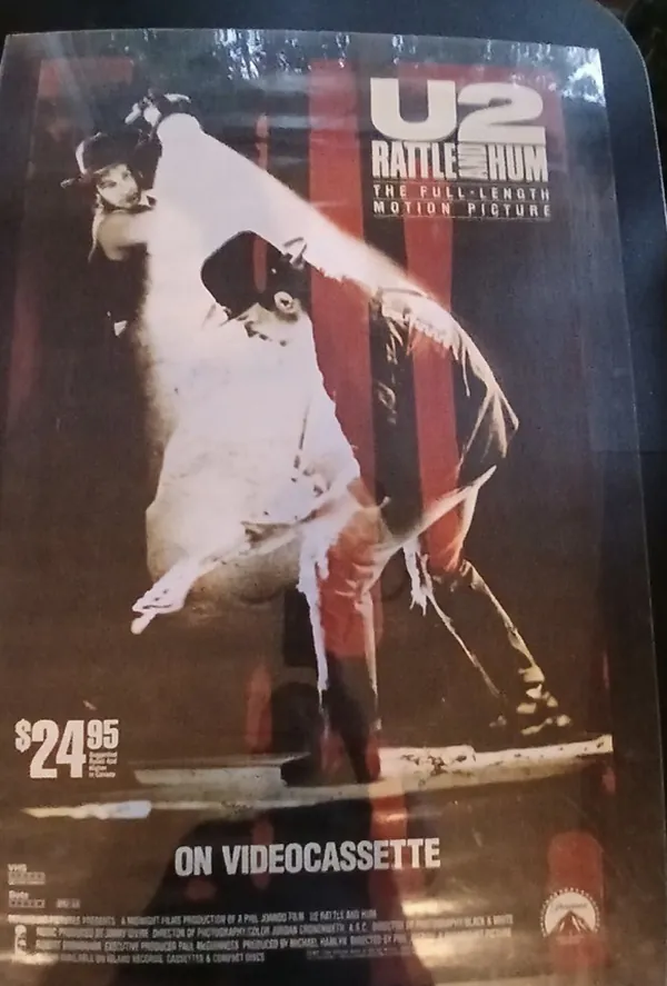Actual U2: Rattle and Hum — home-video promotional poster front photograph