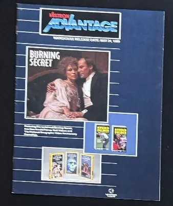 Actual Burning Secret / Vestron Advantage — June 1989 dealer release sheet front photograph