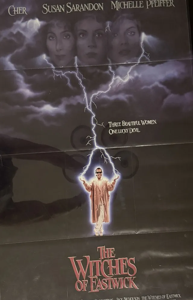 Actual The Witches of Eastwick — Warner Bros. video promotional poster front photograph