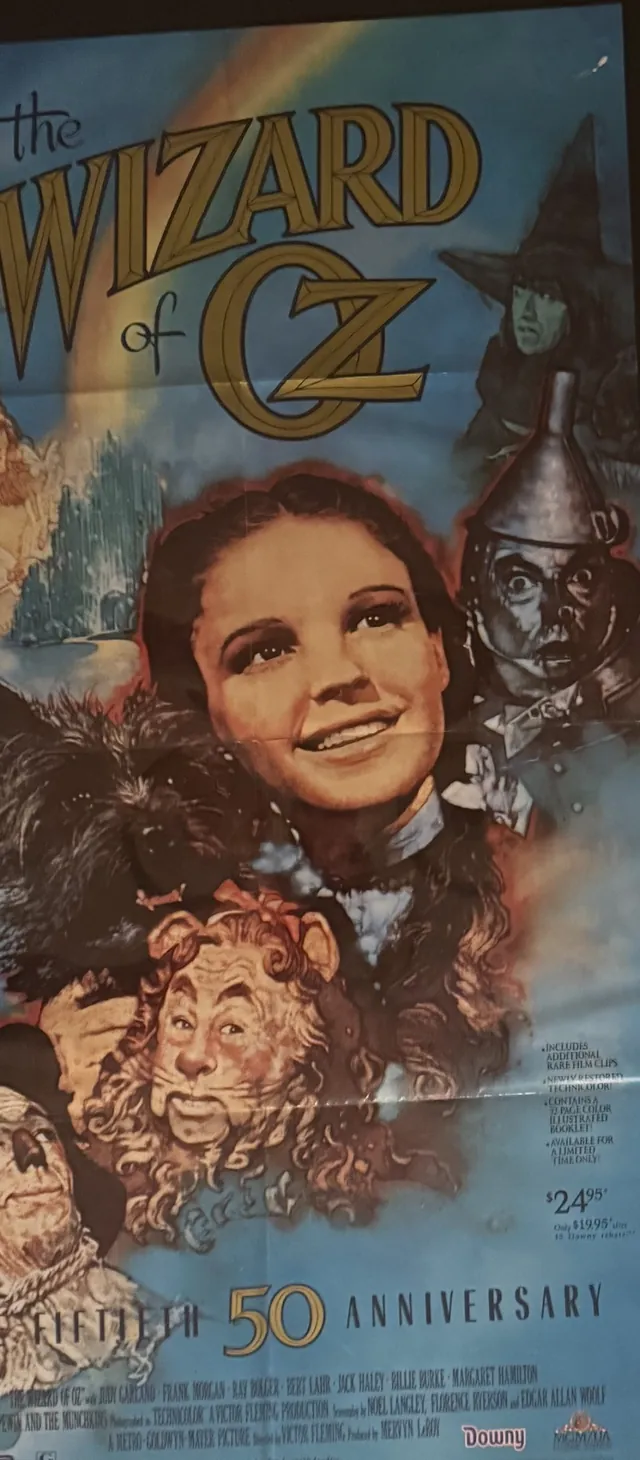 Actual The Wizard of Oz 50th Anniversary - home-video promotional poster front photograph